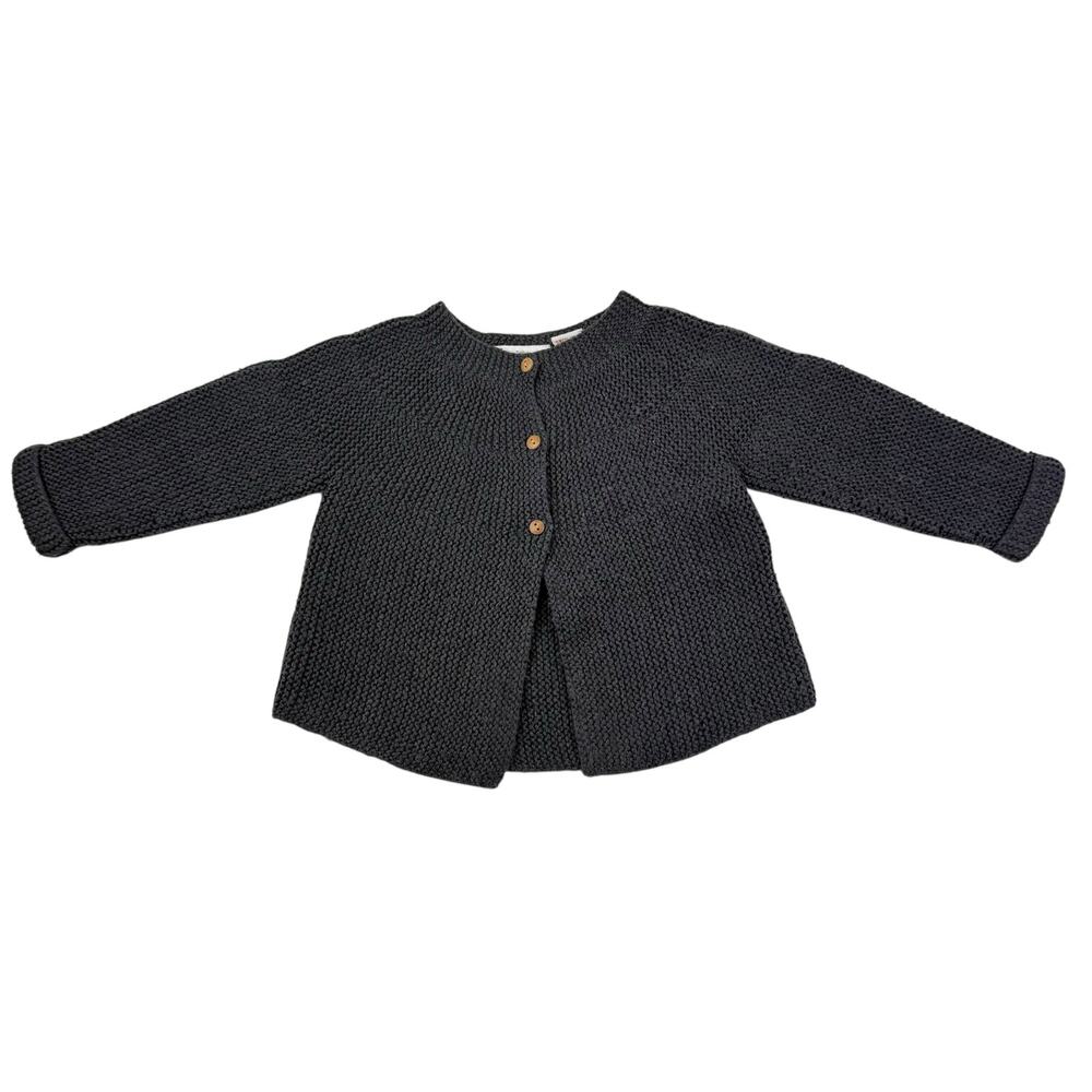 Zara Gray Knit Cardigan Sweater, 9/12m
